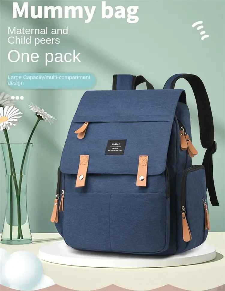 sac à dos à langer bleu très pratique