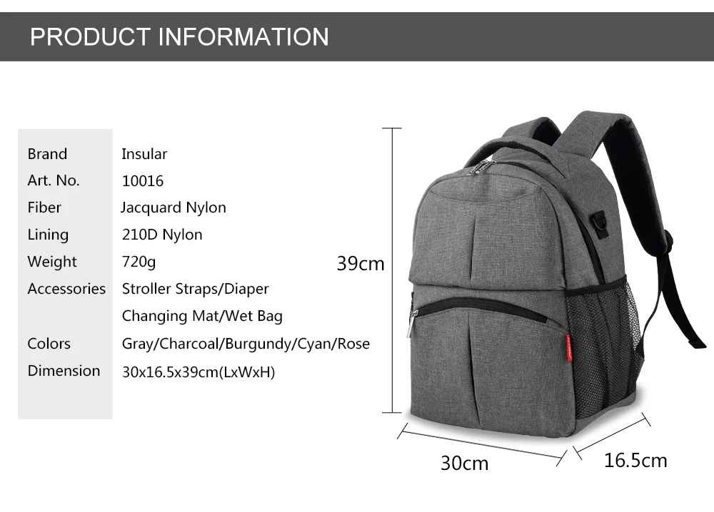 sac à dos à langer dimension