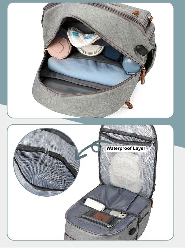 sac à dos à langer multi-compartiment