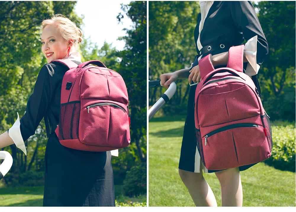 sac à dos à langer rouge