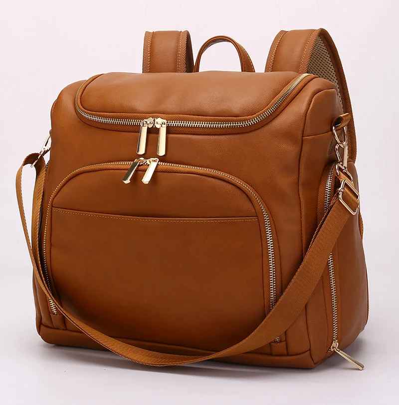 sac à langer 7 en 1 cuir marron