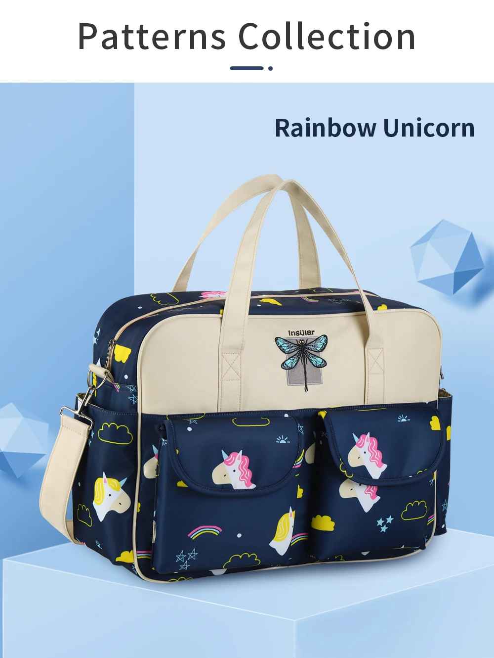 sac à langer bébé à motif licorne