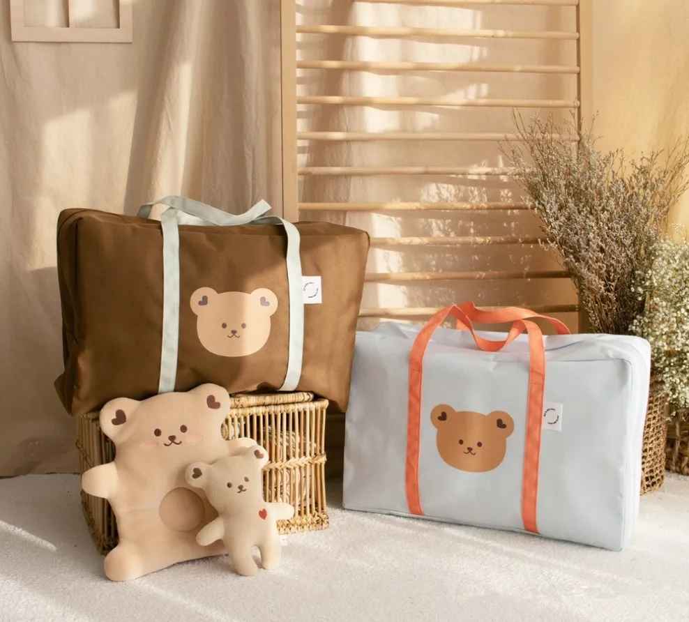 sac à langer bébé marron bleu