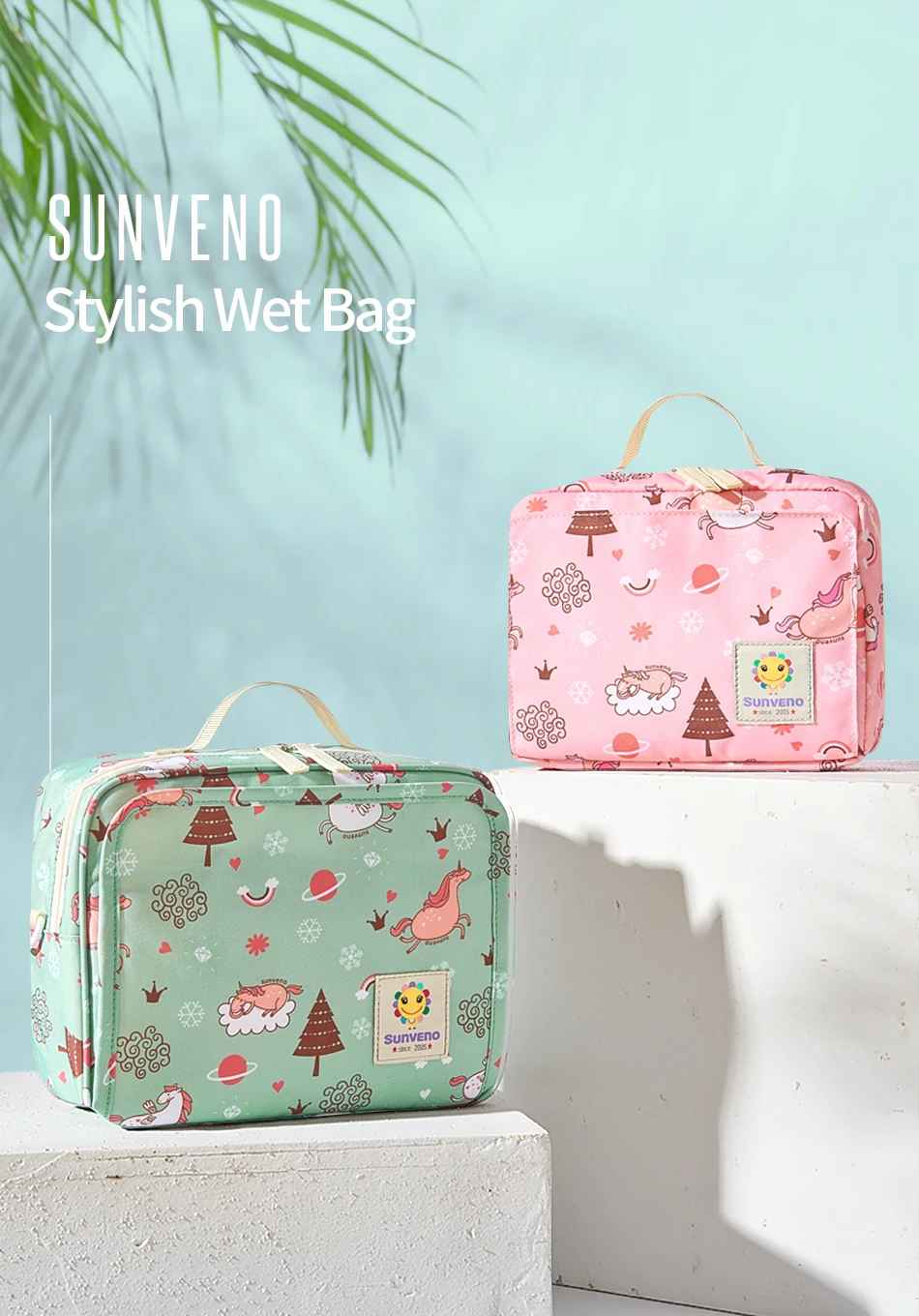 sac à langer bébé mignon rose et vert