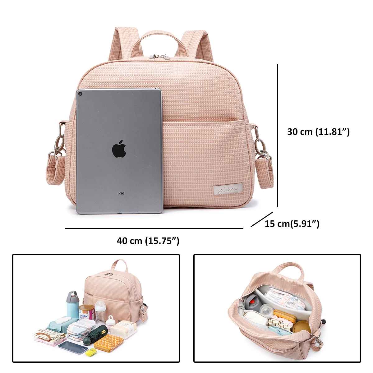 sac à langer bébé rose organisateur