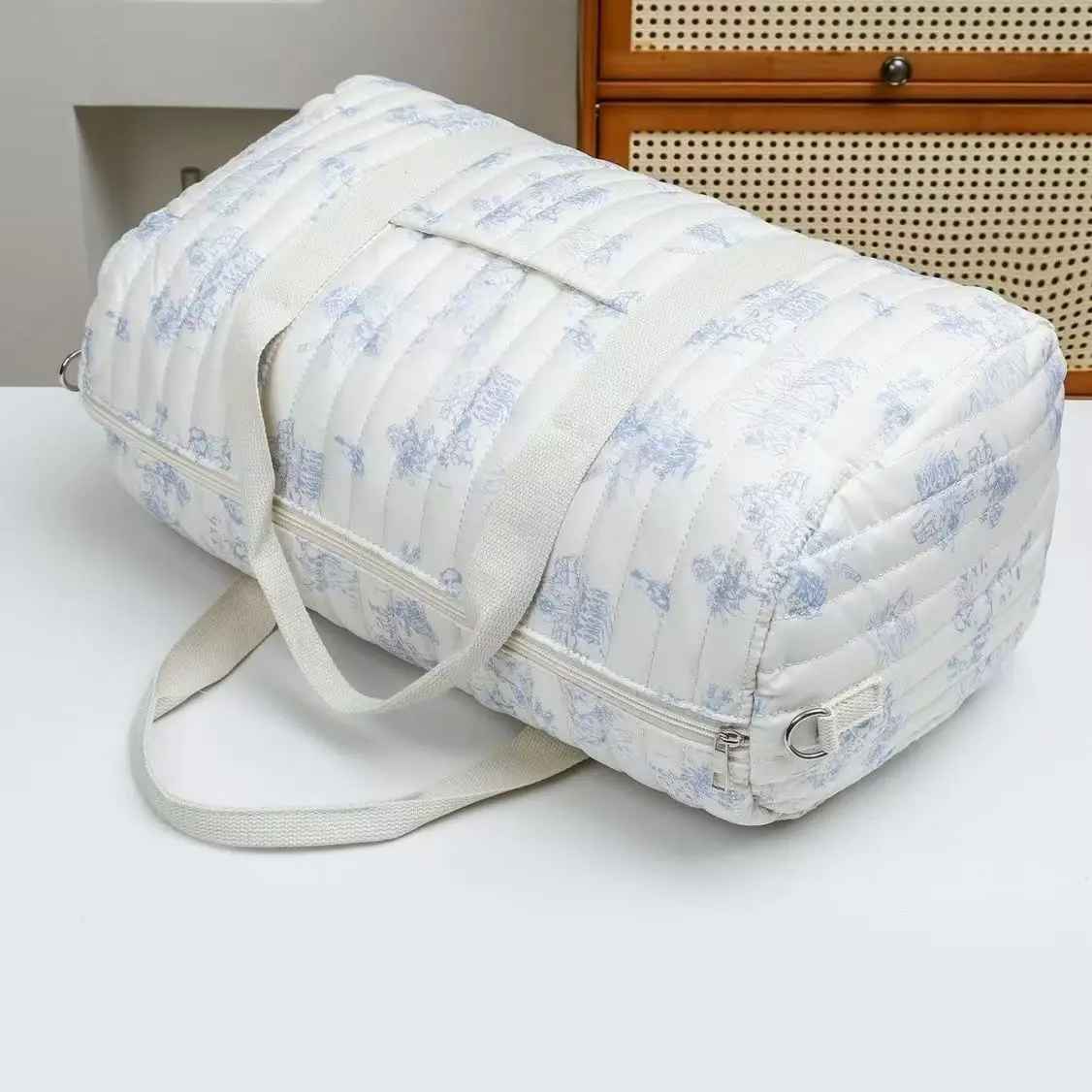 sac Ă  langer bleu fleuri organisation trĂšs chic