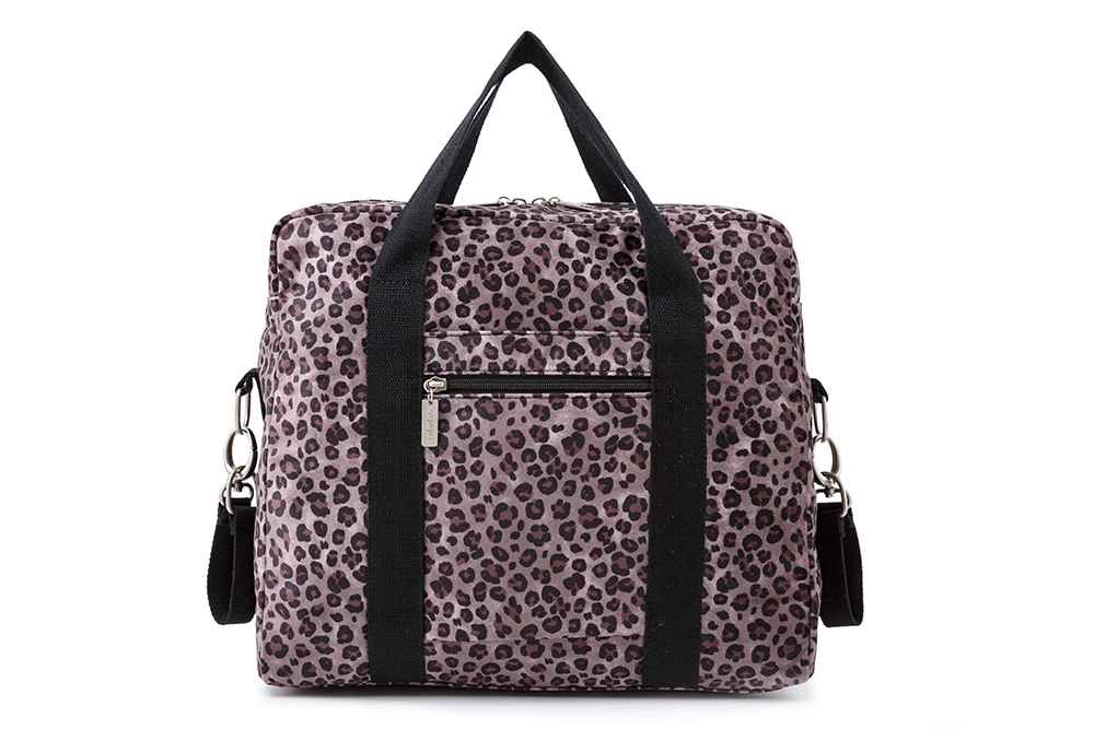 sac à langer brun léopard présentation