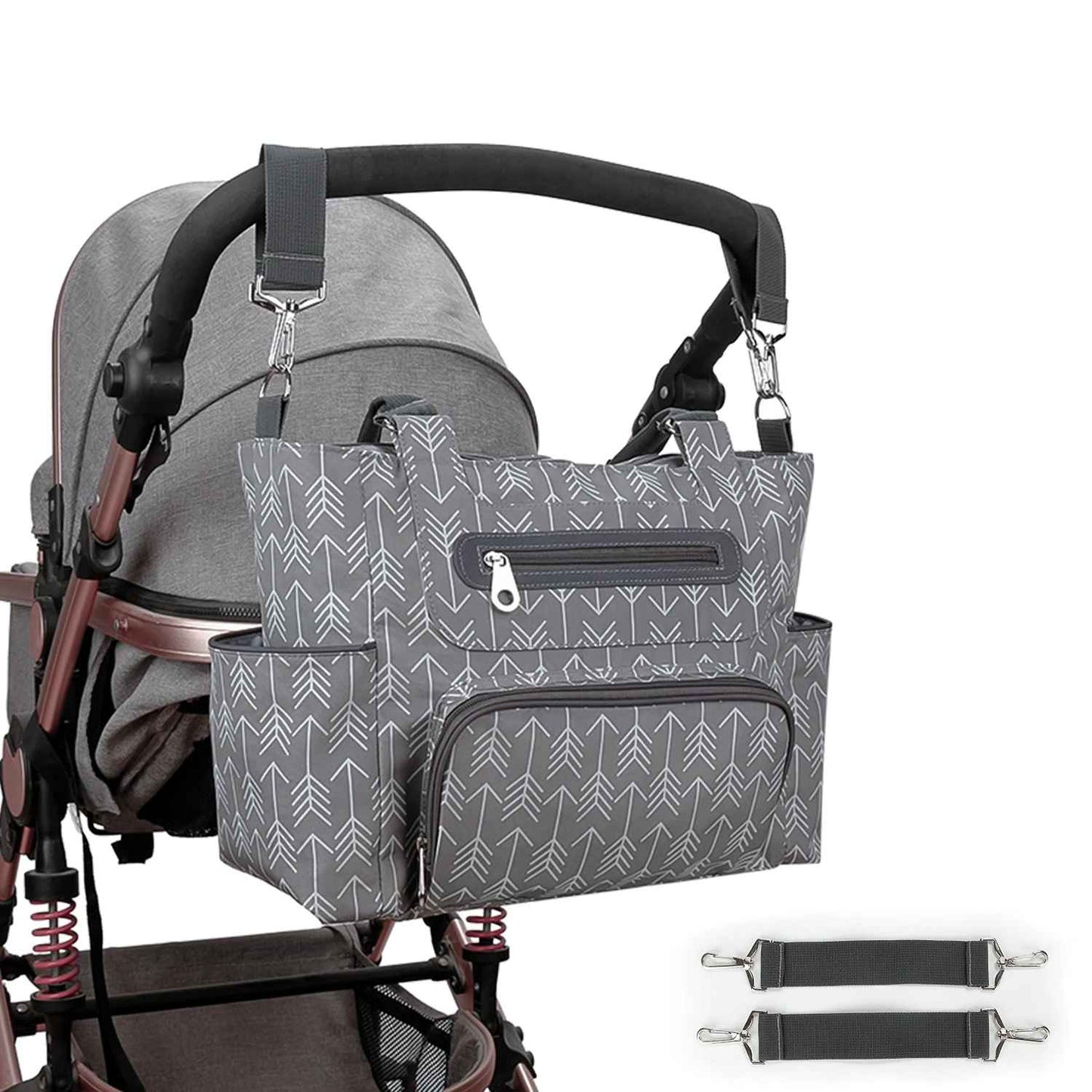 sac Ă  langer gris sangle pour poussette