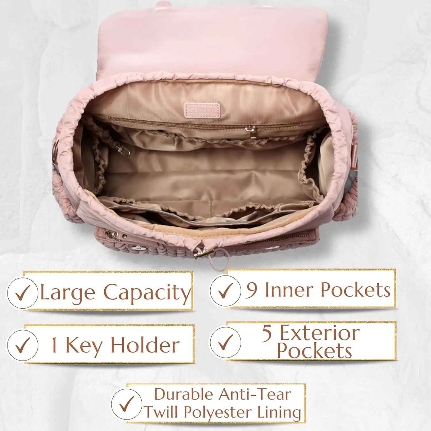 sac Ă  langer plusieurs poches trĂšs spacieux