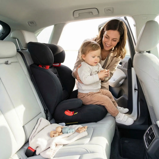 bébé dans le siège auto qui allie sécurité