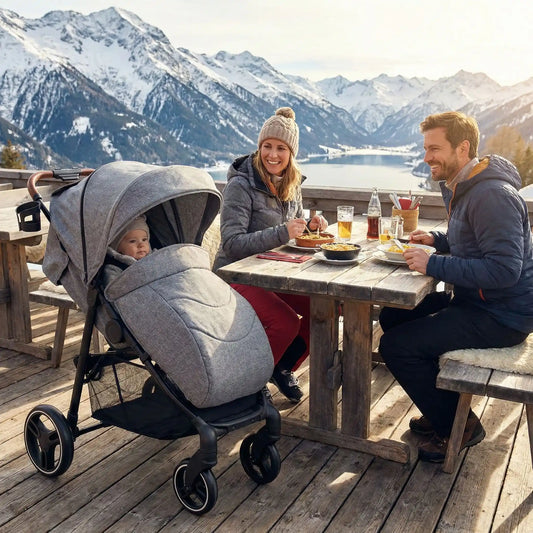 Voyage en famille à la montagne réussie grâce à une bonne poussette