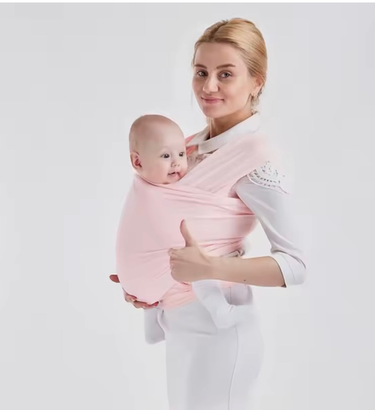 écharpe de portage bébé de couleur rose