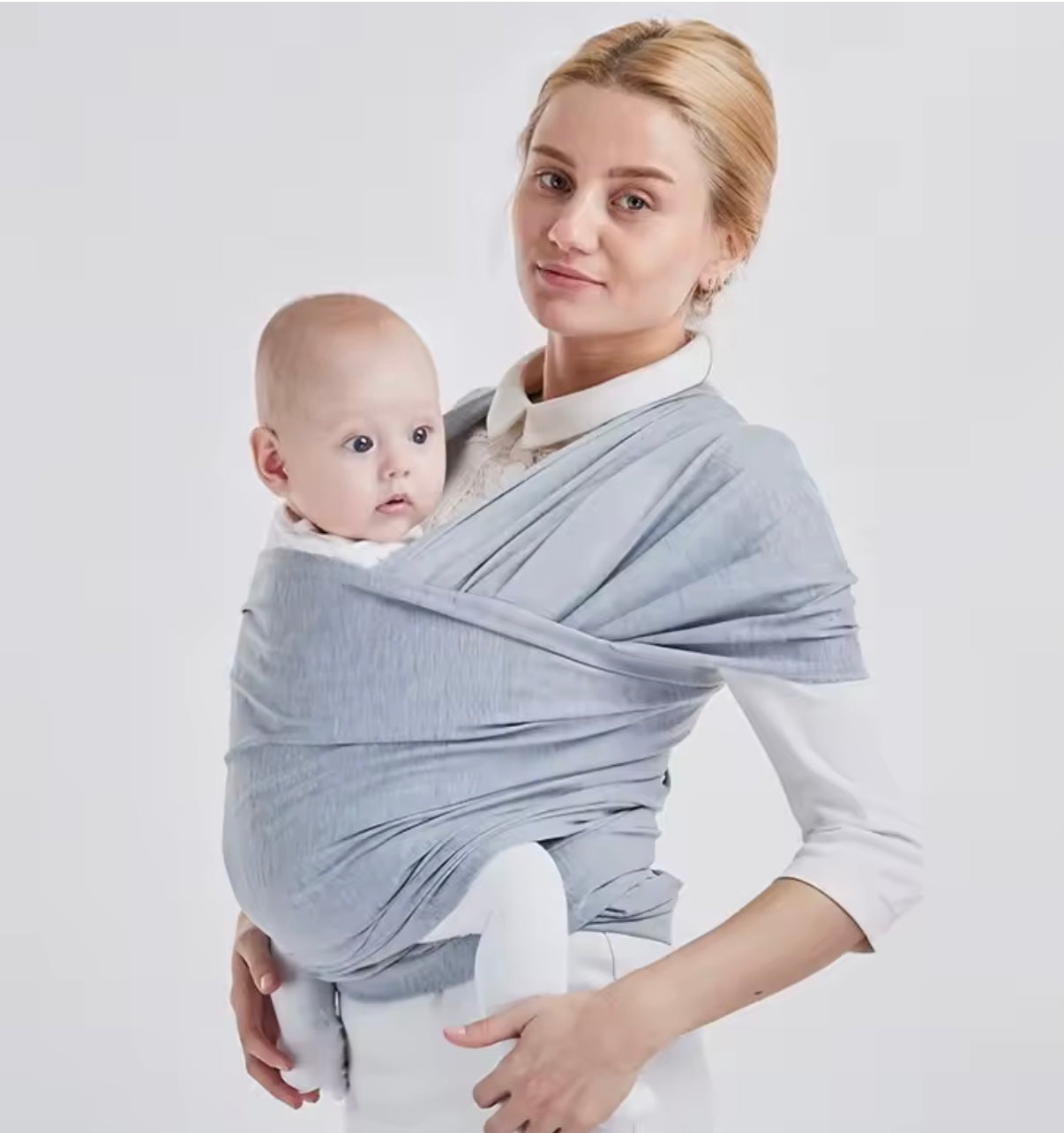 écharpe de portage gris pâle