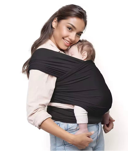 écharpe de portage noir bébé en sécurité