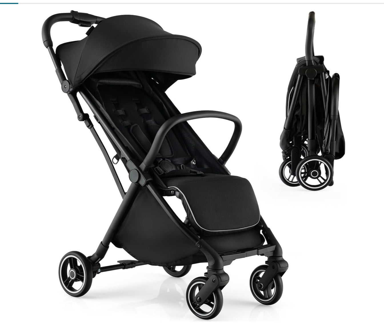 noir poussette pliable