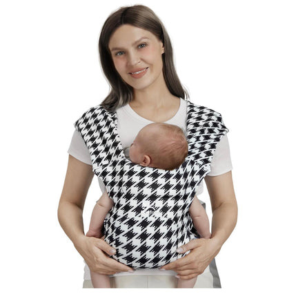 porte bébé blanc et noir ergonomique