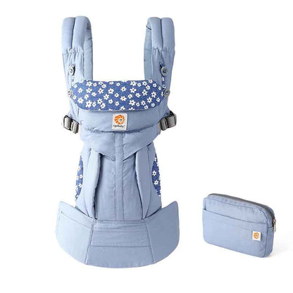 porte bébé ergonomique bleu pâle floral