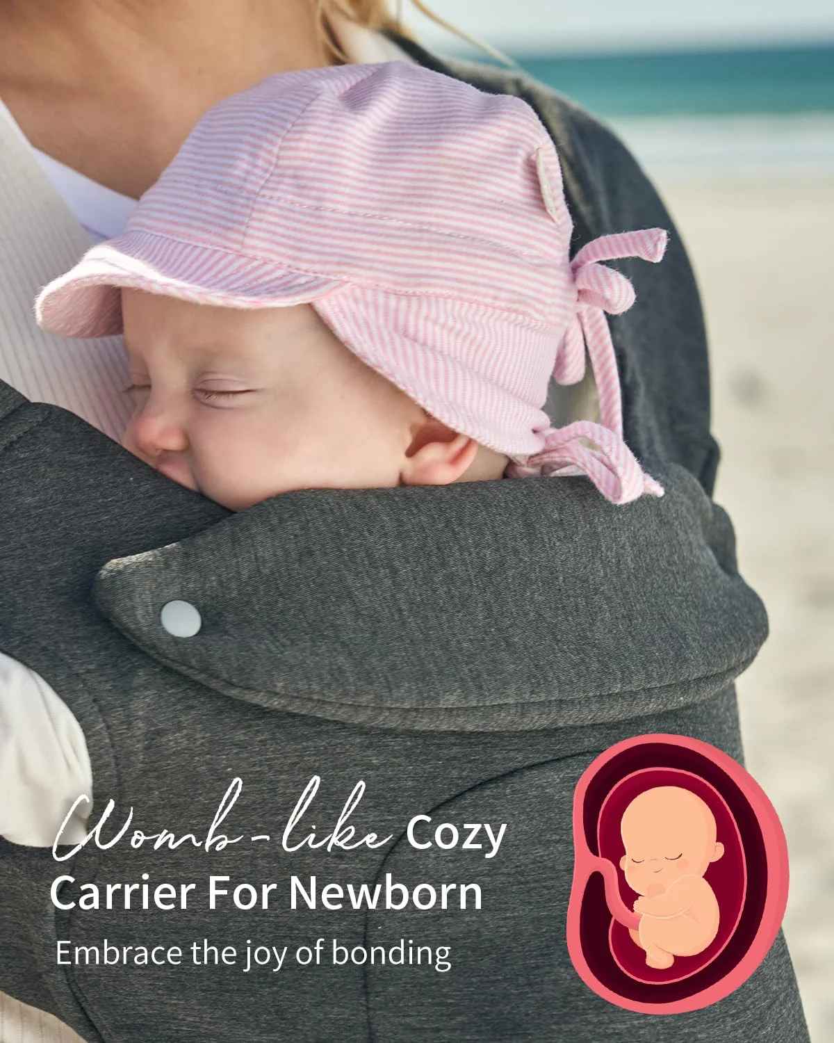 porte bébé ergonomique favorise une position parfaite pour bébé