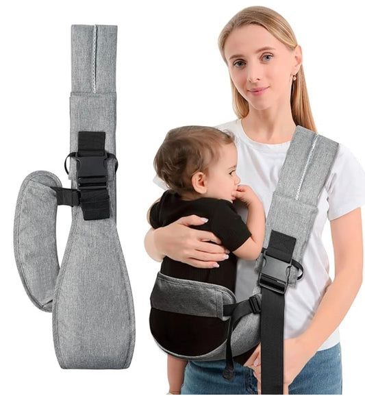 porte bébé ergonomique gris portatif