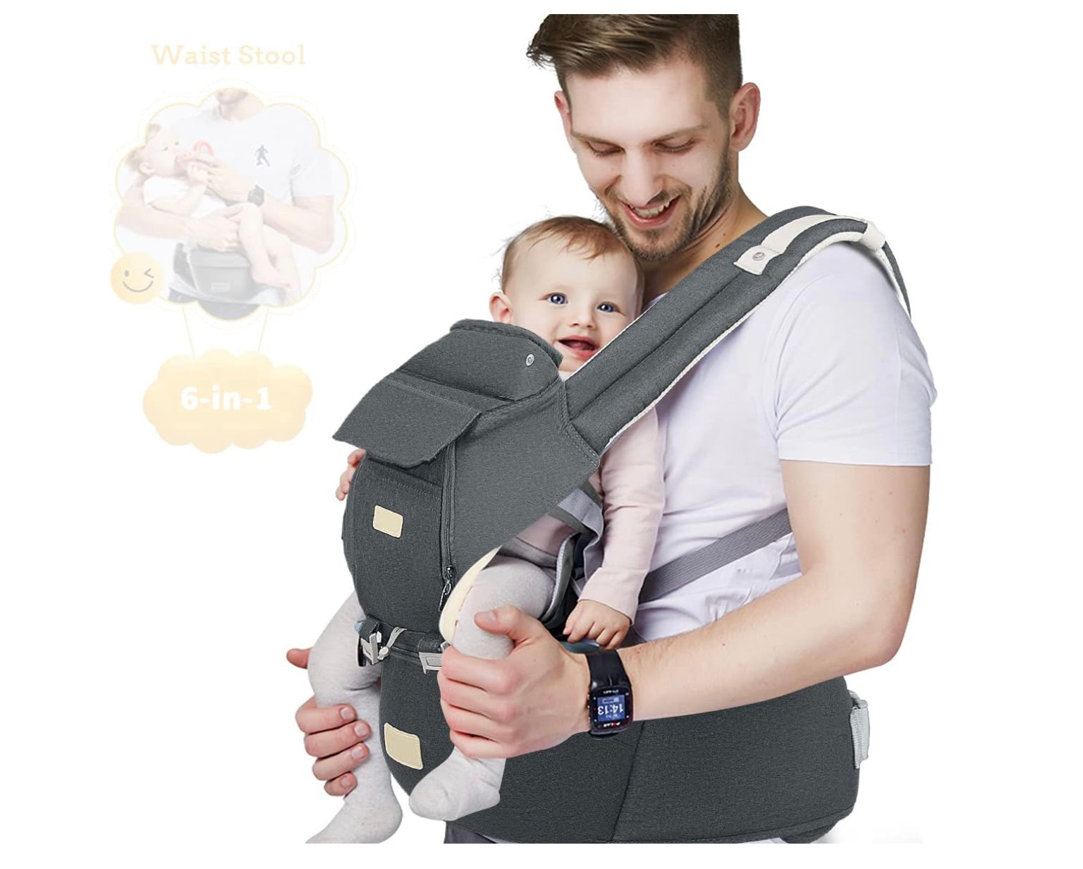 porte bébé gris foncé confortable