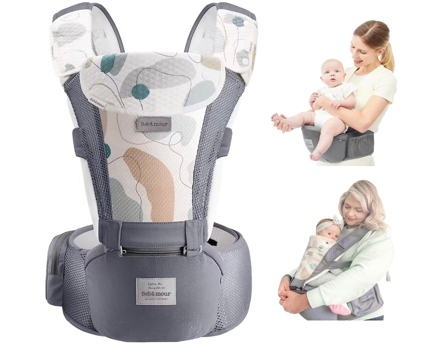 porte bébé gris foncé ergonomique