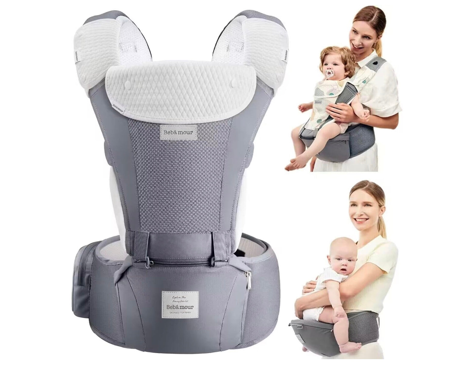 porte bébé gris foncé le confort des mamans