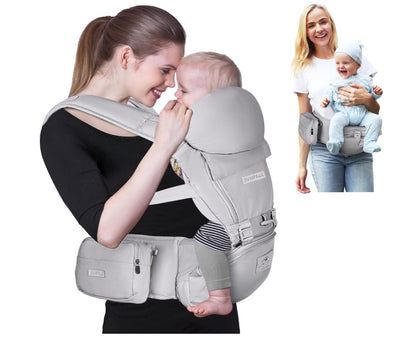 porte bébé gris pale confortable