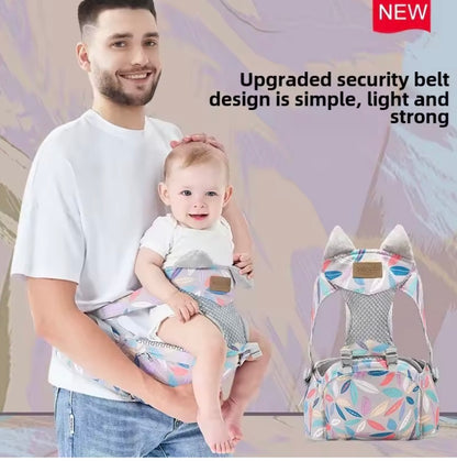 porte bébé multicolore papa heureux