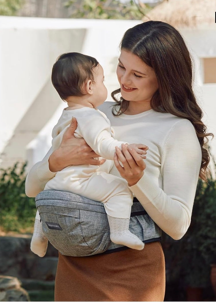porte bébé de couleur gris sans sangle