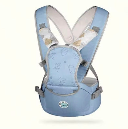 porte bébé physiologique de couleur bleu