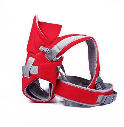 porte bébé physiologique de couleur rouge