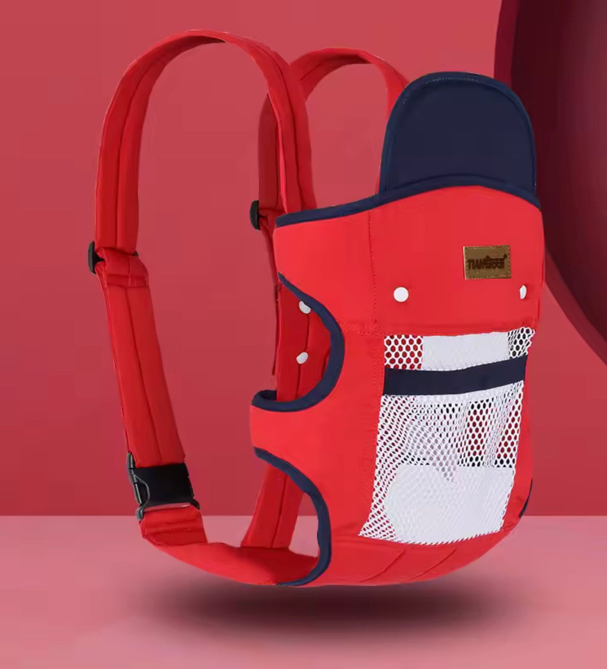 porte bébé physiologique rouge et marine