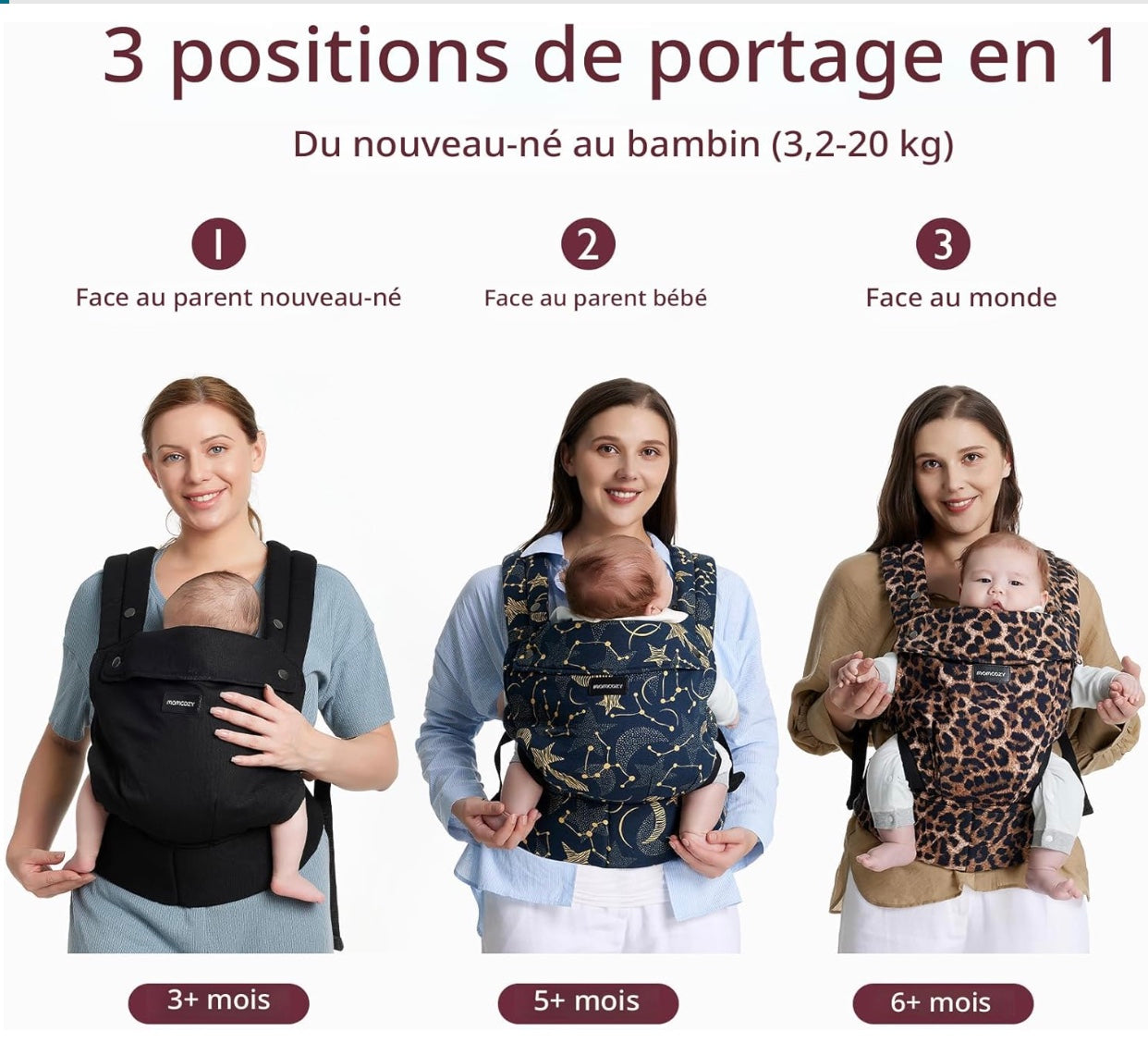 porte bébé les positions de portage
