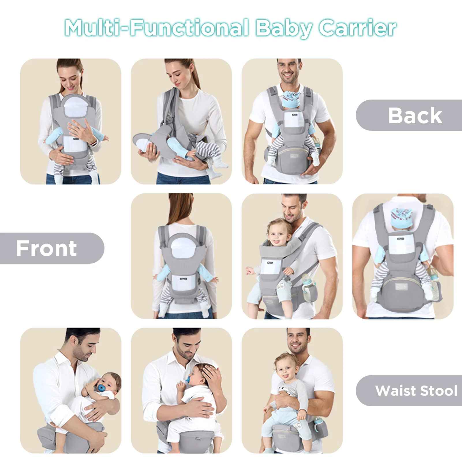 porte bébé toutes les positions possibles de porter un bébé