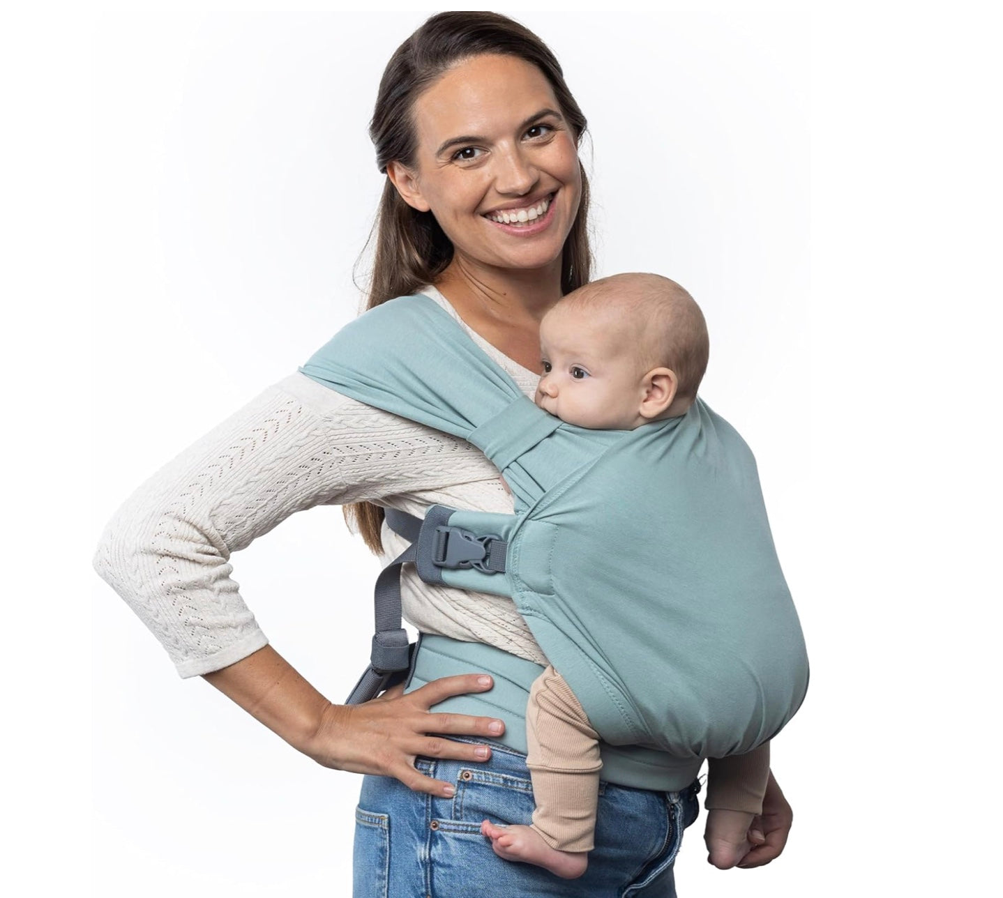 le porte bébé vert confort