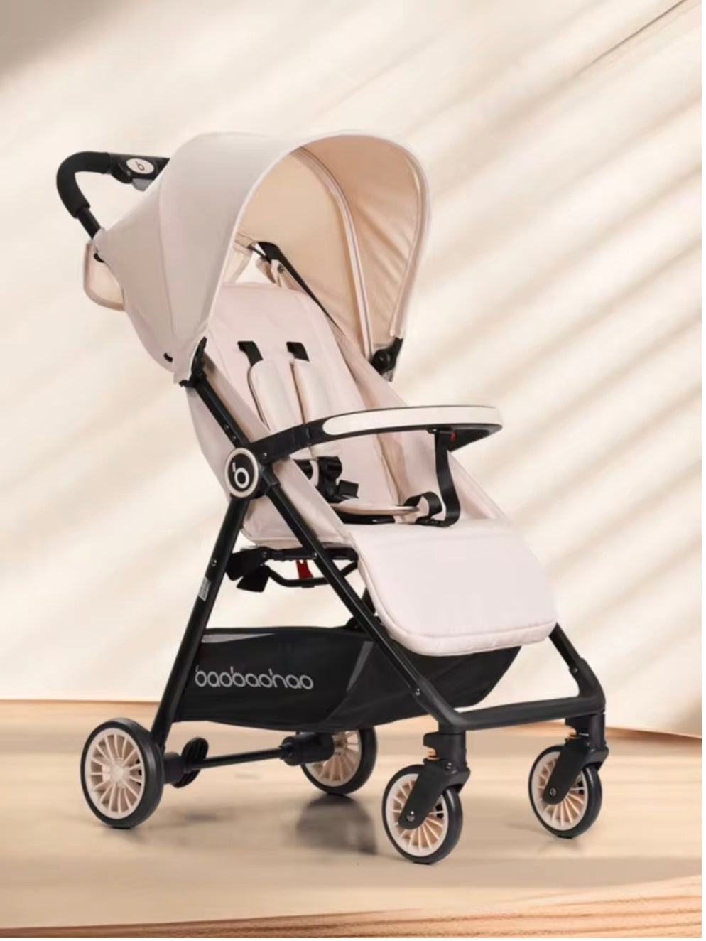 poussette canne beige léger