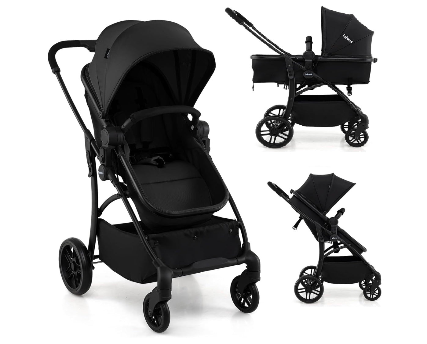 poussette à parasol de couleur noir