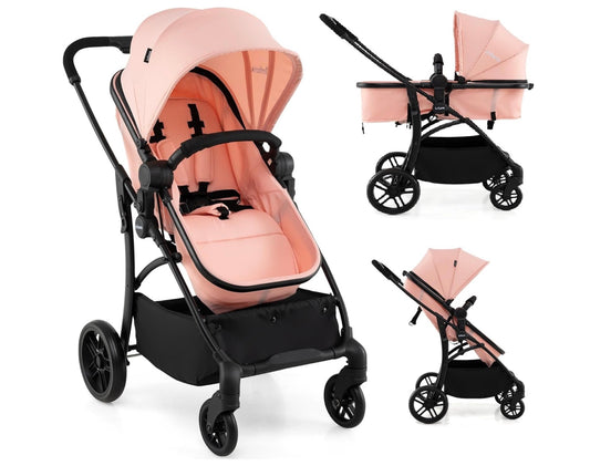 poussette à parasol de couleur rose