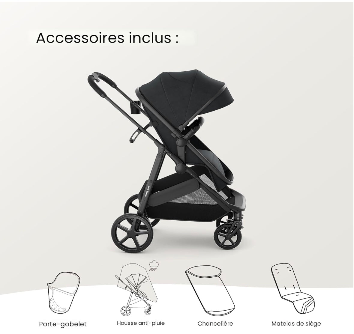 poussette avec les accessoires