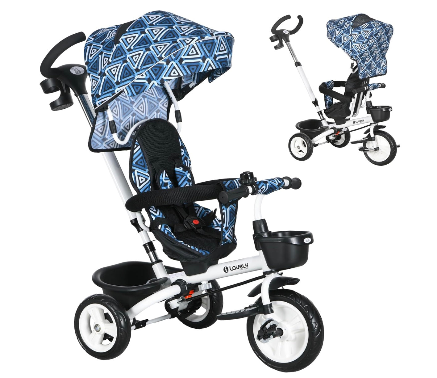 poussette bébé bleue présentation