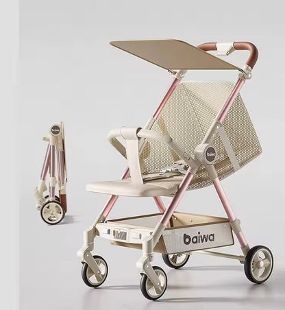 poussette beige canne