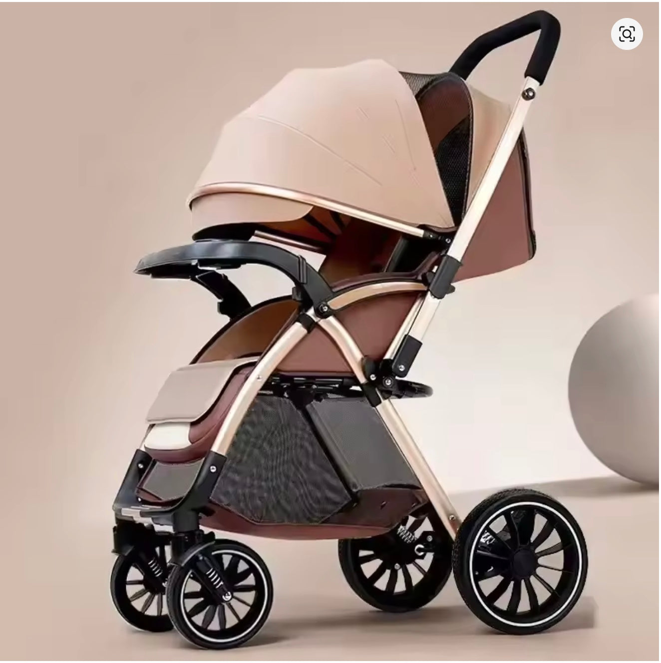 poussette canne de couleur mauve rosé