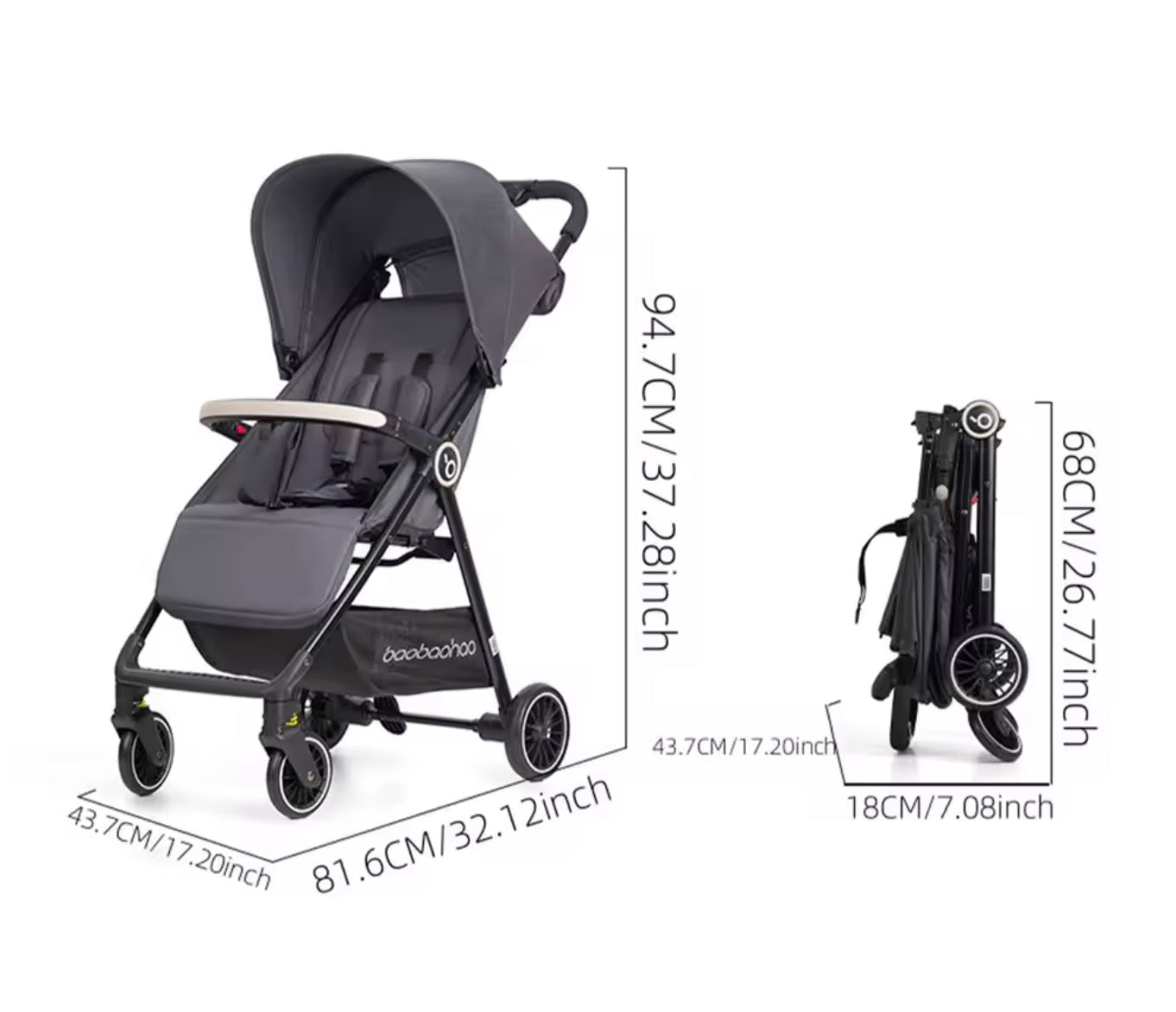 poussette canne dimensions