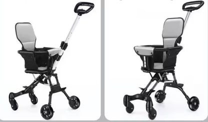 poussette canne noir et blanc