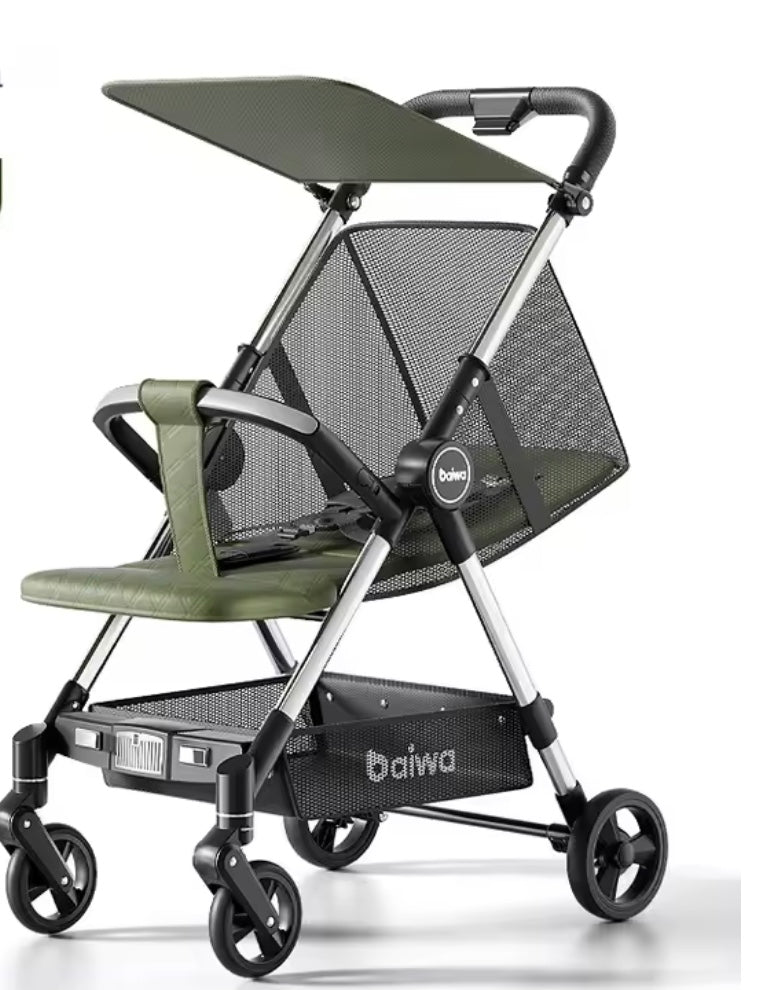 poussette canne vert léger