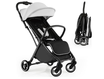 poussette de couleur blanche