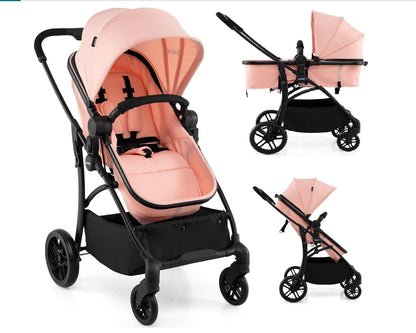 poussette de couleur rose