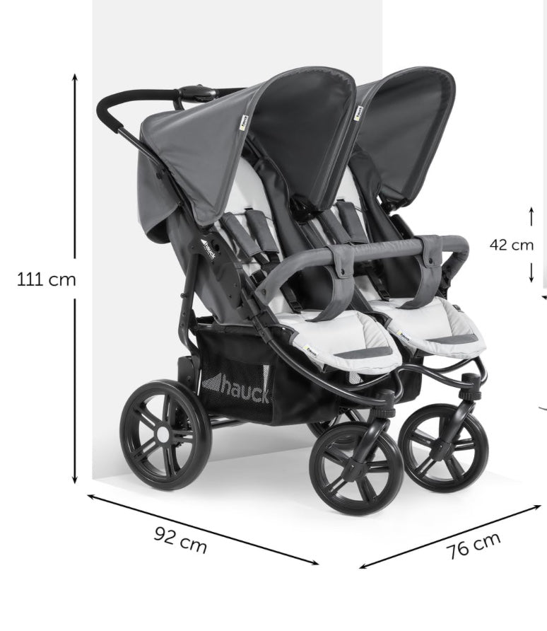 poussette double avec les dimensions