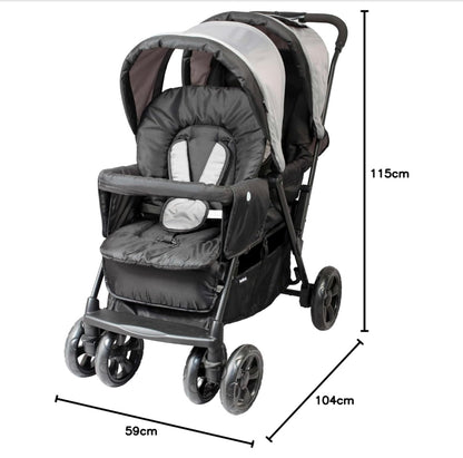 poussette double avec les dimensions