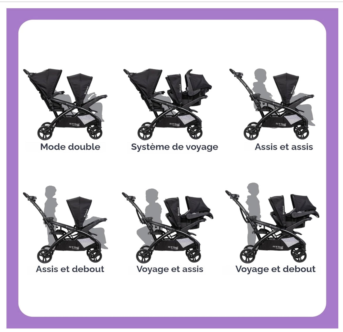 poussette double convertible